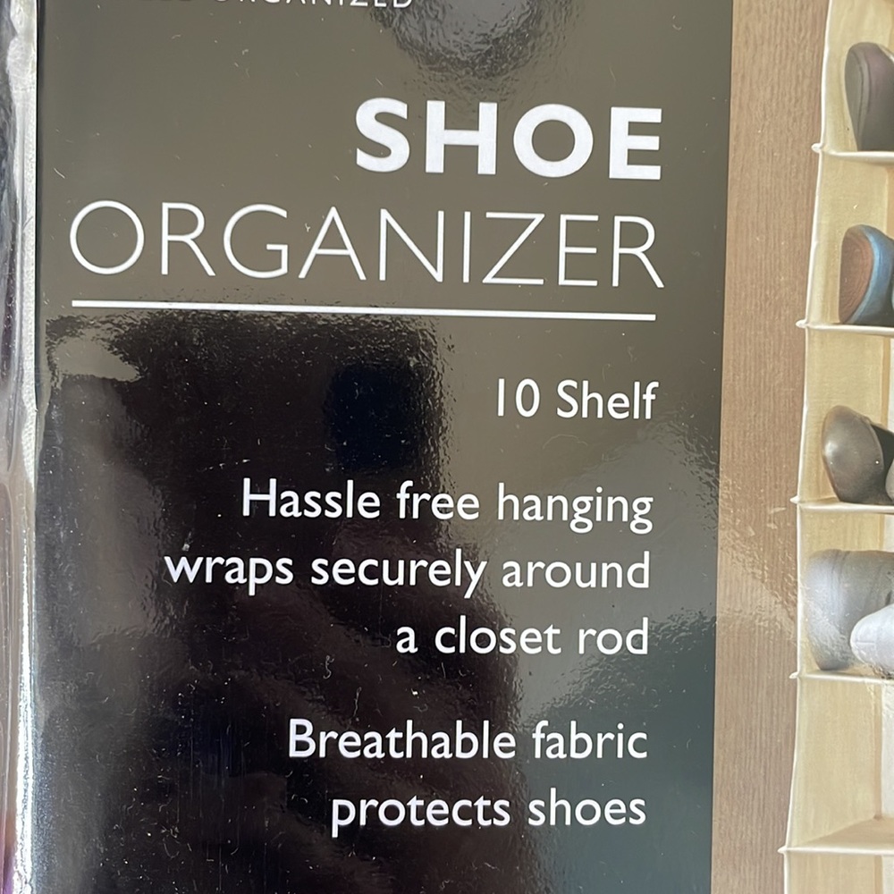 BED BATH&BEYOND ORG WELL ORGANIZED Shoe Organizer Color- Cream Size-10 Shelf NWT - Picture 3 of 4